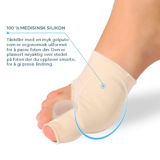 Hallux valgus korrigerende støtte med tåseparatør (2 stk)